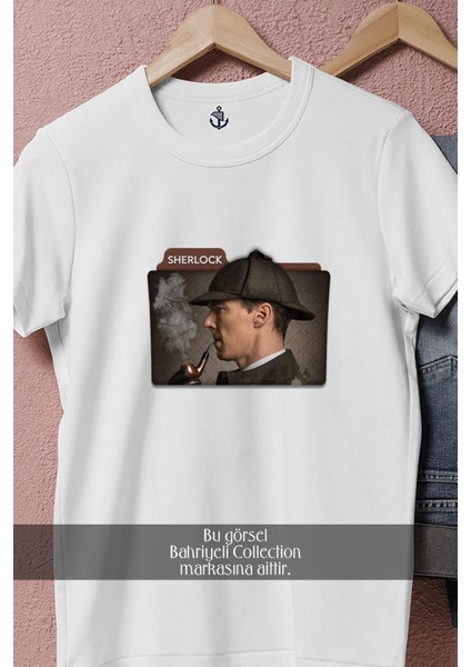 Oversize Sherlock Yabancı Dizi Tasarımlı Unisex T-Shirt modelleri