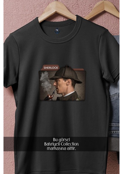 Oversize Sherlock Yabancı Dizi Tasarımlı Unisex T-Shirt modelleri