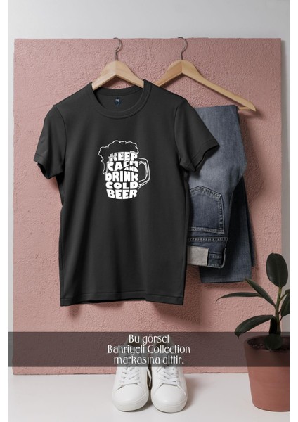 Oversize Sakin Ol ve Soğuk Bira Iç Tasarımlı Unisex T-Shirt fiyatları