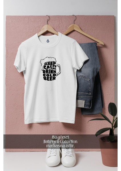 Oversize Sakin Ol ve Soğuk Bira Iç Tasarımlı Unisex T-Shirt fiyatları