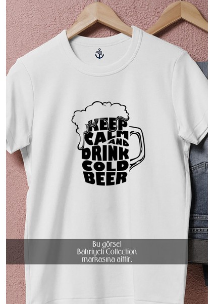 Oversize Sakin Ol ve Soğuk Bira Iç Tasarımlı Unisex T-Shirt fırsatları