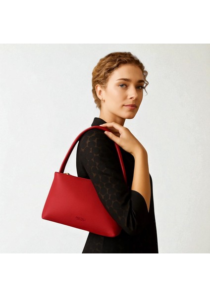 Kadın Basic Tek Saplı Fermuarlı Baget El ve Omuz Çantası 27X15X7 cm