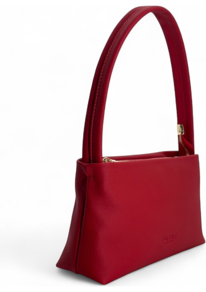 Kadın Basic Tek Saplı Fermuarlı Baget El ve Omuz Çantası 27X15X7 cm
