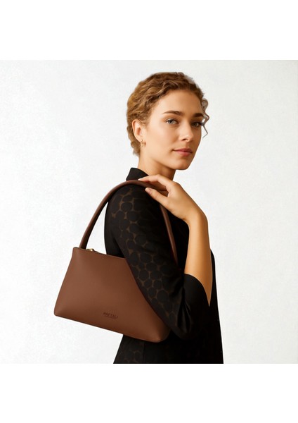 Kadın Basic Tek Saplı Fermuarlı Baget El ve Omuz Çantası 27X15X7 cm