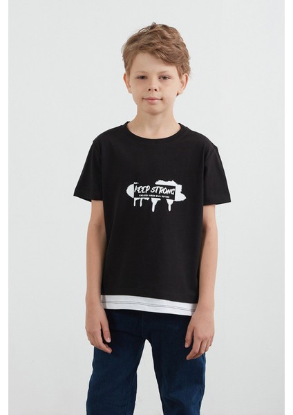 Keep Strong Baskılı Erkek Çocuk Tişört