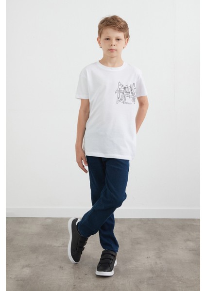 %100 Pamuk Yazı Baskılı Erkek Çocuk Tişört modelleri
