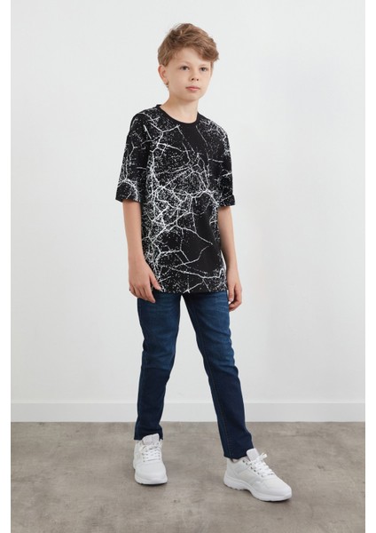 Şimşek Baskılı Bisiklet Yaka Erkek Çocuk Tişört fırsatları