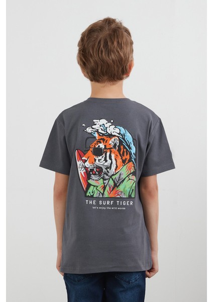 %100 Pamuk The Surf Tiger Baskılı Erkek Çocuk Tişört fırsatları