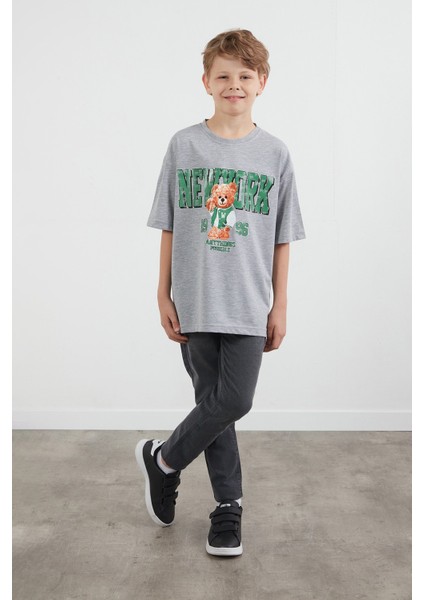 Newyork Yazı ve Ayıcık Baskılı Erkek Çocuk Tişört fiyatları