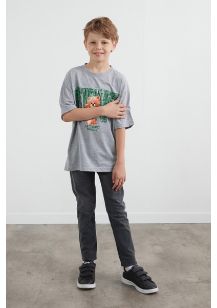 Newyork Yazı ve Ayıcık Baskılı Erkek Çocuk Tişört modelleri