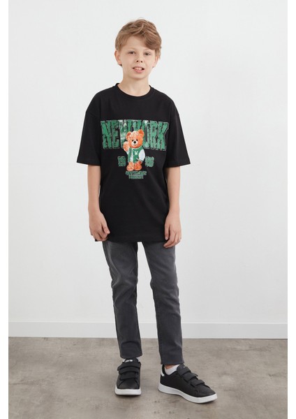 Newyork Yazı ve Ayıcık Baskılı Erkek Çocuk Tişört fiyatları