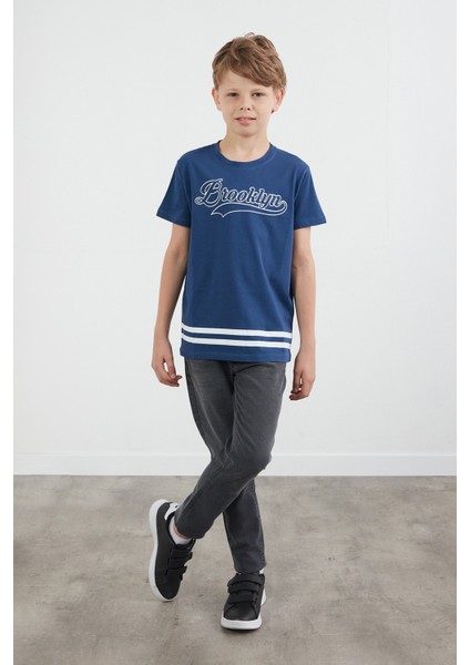 %100 Pamuk Brooklyn Baskılı Erkek Çocuk Tişört modelleri