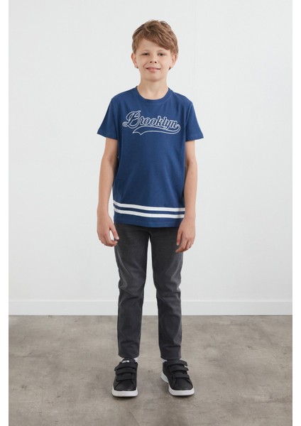 %100 Pamuk Brooklyn Baskılı Erkek Çocuk Tişört indirimleri
