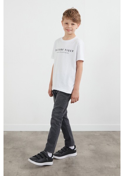 %100 Pamuk The Surf Tiger Baskılı Erkek Çocuk Tişört modelleri