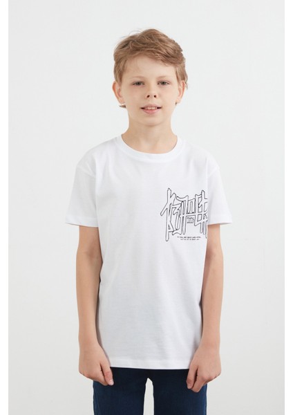 %100 Pamuk Yazı Baskılı Erkek Çocuk Tişört fiyatları