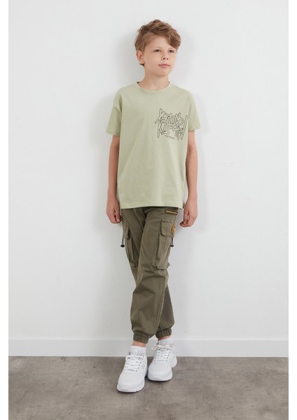 %100 Pamuk Yazı Baskılı Erkek Çocuk Tişört fırsatları