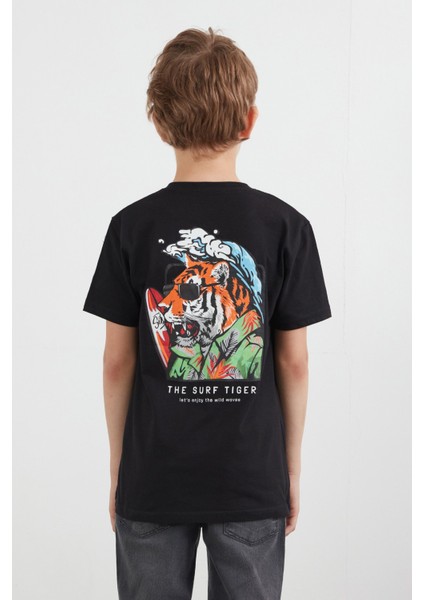 %100 Pamuk The Surf Tiger Baskılı Erkek Çocuk Tişört fırsatları