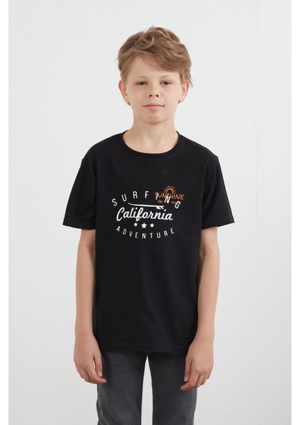 %100 Pamuk Önü ve Arkası Yazı Baskılı Erkek Çocuk Tişört fiyatları