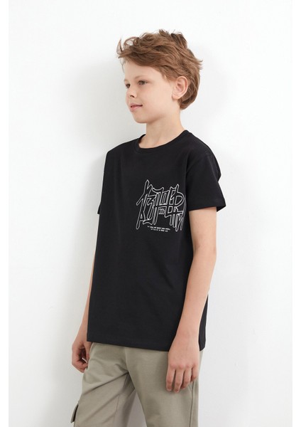 %100 Pamuk Yazı Baskılı Erkek Çocuk Tişört fiyatları