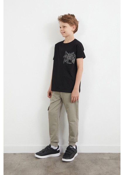 %100 Pamuk Yazı Baskılı Erkek Çocuk Tişört modelleri