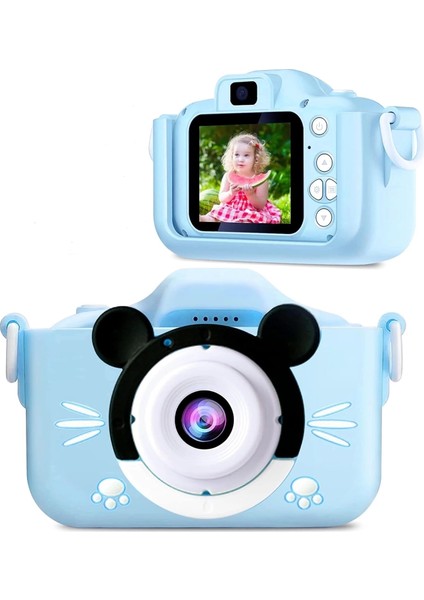 Çocuk Dijital Fotoğraf Makinası 20 Mp Video Kaydedici 2.0 Inç Çift Kameralı