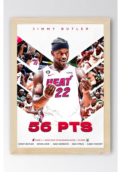 Jimmy Butler Çerçeveli Tablo - Miami Heat Nba Posteri Tablo