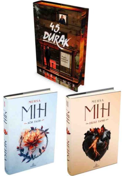 45. Durak, Mıh 1, Mıh 2 Dilsiz Yankı Büşra Nur ve Mehsa 3 Kitap Ciltli Set
