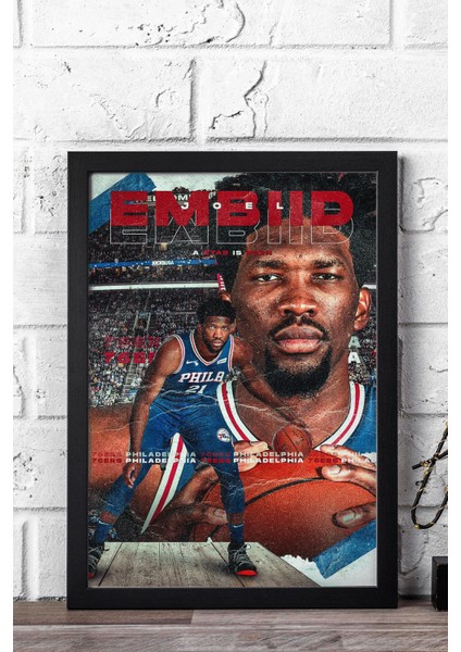 Joel Embiid Çerçeveli Tablo - Philadelphia 76ERS Nba Posteri Tablo