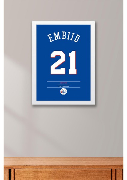 Joel Embiid Forma Çerçeveli Tablo - Nba Philadelphia 76ERS Jersey fiyatları
