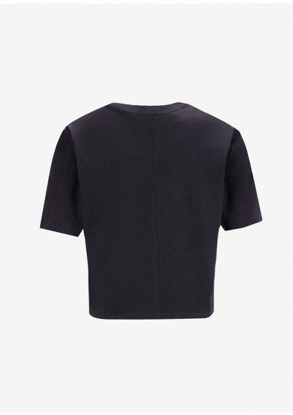LVGWS5K109UB1-PW - Siyah Yuvarlak Yaka Normal Düz Kadın T-Shirt fiyatları