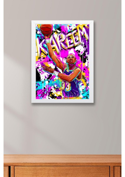 Kareem Abdul Jabbar Çerçeveli Tablo - Basketbol Nba Posteri Tablo fiyatları