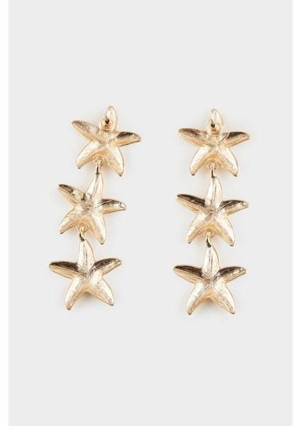 Kadın Yıldızlı Gold Küpe F0902AXNS