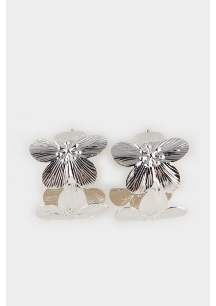 Kadın Çiçekli Silver Küpe F0896AXNS