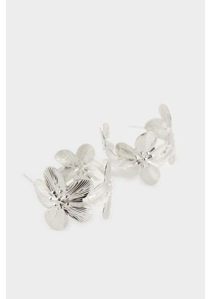 Kadın Çiçekli Silver Küpe F0896AXNS