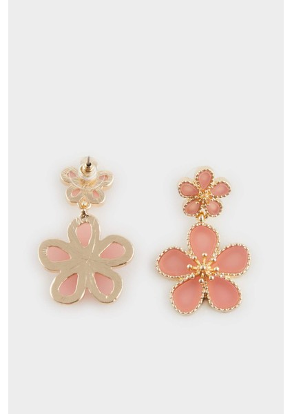 Kadın Pembe Çiçekli Sallantılı Küpe F0904AXNS