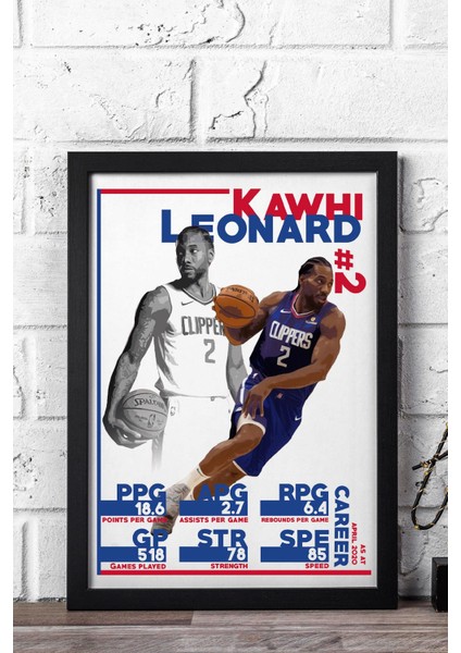 Kawhi Leonard Çerçeveli Tablo - Basketbol Nba Posteri Tablo