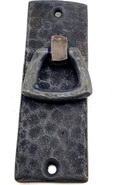 Antika Tarz Dekoratif Pirinç Dik Dövme Mobilya Kulbu - 90X31 Mm, Oksit