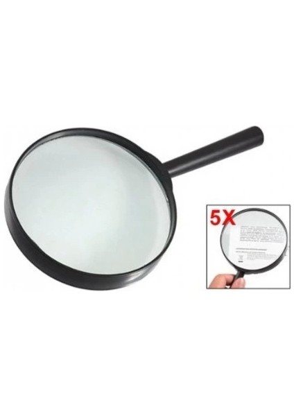 Plastik Siyah Yuvarlak Kolu 100MM Dia Büyüteç 5x Büyüteç