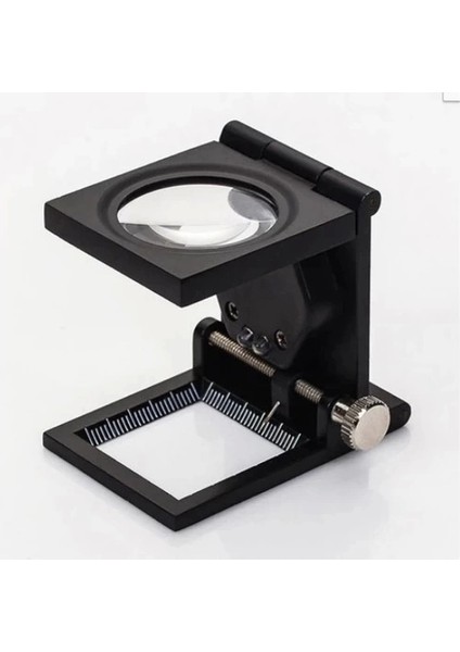 28X28 mm Katlanır Sayaçlı Metal Lüp, 2 LED Işıklı Büyüteç Tekstil TH9005A