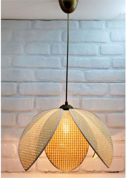 Hasır Hazeran Rattan Palmiye Model Bohem Salon Oturma Odası Hol Cafe Restaurant Tekli Sarkıt Avize