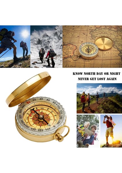 Yuvarlak Sarı Metal Kasa Su Geçirmez Fosforlu Dayanıklı Pusula G50 fırsatları