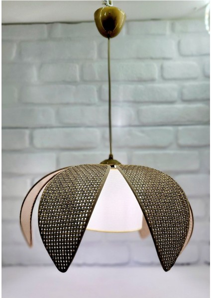 Hasır Hazeran Rattan Palmiye Model Bohem Salon Oturma Odası Hol Cafe Restaurant Tekli Sarkıt Avize