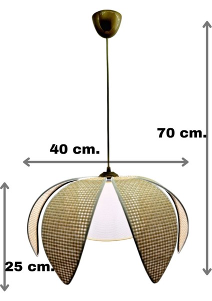 Hasır Hazeran Rattan Palmiye Model Bohem Salon Oturma Odası Hol Cafe Restaurant Tekli Sarkıt Avize