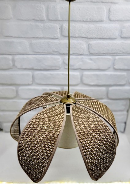 Hasır Hazeran Rattan Palmiye Model Bohem Salon Oturma Odası Hol Cafe Restaurant Tekli Sarkıt Avize