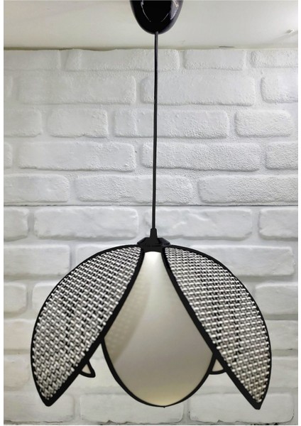 Hasır Hazeran Rattan Palmiye Model Bohem Salon Oturma Odası Hol Cafe Restaurant Tekli Sarkıt Avize