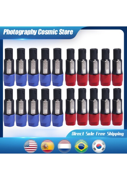 20/10 Adet Hoparlör Konnektörleri 4 Kutuplu 4 Pin Erkek Ses Kablosu Adaptörü Speakon Abs Kabuk Jack Aksesuarları Ohm Fiş Nötr NL4FC (Yurt Dışından) fiyatları