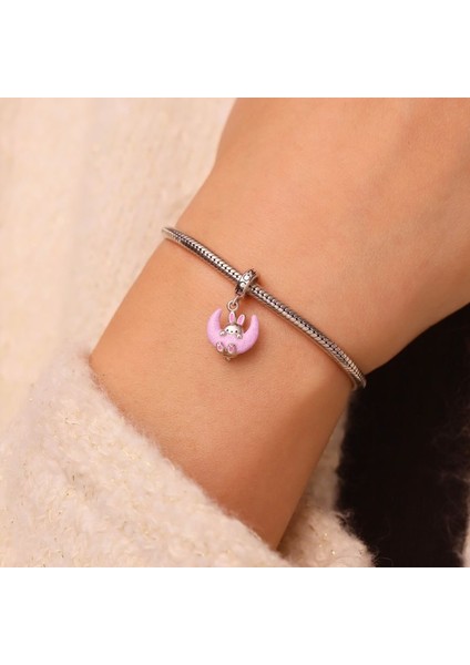 "Chilan" Karanlıkta Parlayan Ay Tavşan Charm, 925 Ayar Gümüş modelleri