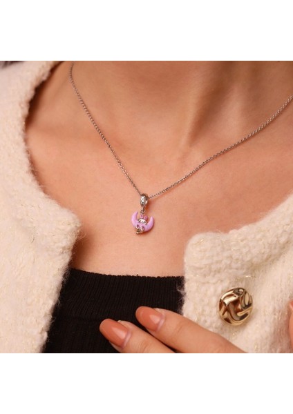 "Chilan" Karanlıkta Parlayan Ay Tavşan Charm, 925 Ayar Gümüş