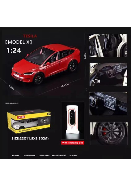 Yeni Simülasyon Tesla x Alaşım Araba Modeli Ses ve Işık Geri Çekin Oyuncak Araba Metal Elektrikli Araba Koleksiyonu Dekorasyon Hediye (Yurt Dışından)