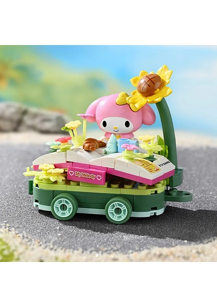 Sanrio Serisi Yapı Taşları Hangyodon Kuromi Hello Kitty Melodi Çiçek Araba Modeli Tuğla Koleksiyonu Lar Dıy Oyuncaklar Tatil (Yurt Dışından)